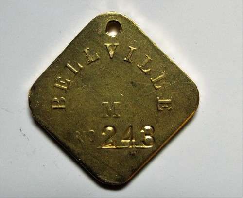 rare bellville military dog tag 1945    @R1 START
