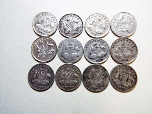 12 x australian 3p coins 925 silver