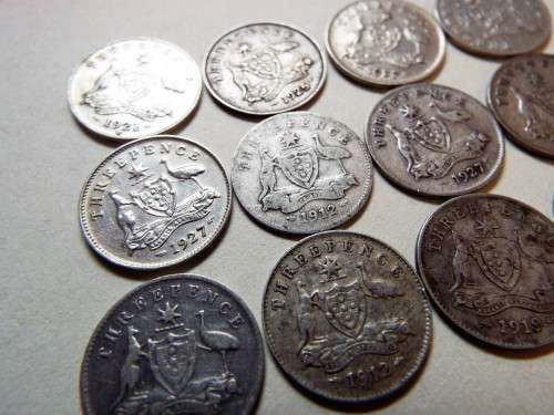 12 x australian 3p coins 925 silver