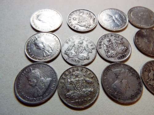 12 x australian 3p coins 925 silver