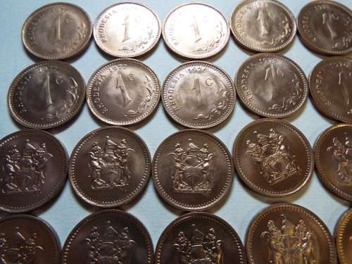 NICE 20X RHODISIA  UNC COINS AS 1 LOT