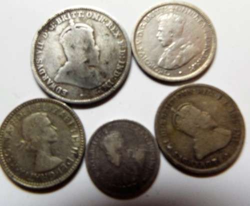 NICE 5x australian  coins ,,,,, SILVER