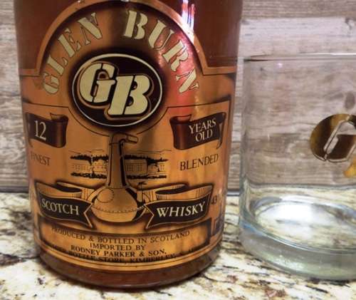VINTAGE SUPER RARE ,,,GLEN BURN 12 YEARS OLD SCOTCH WISKY   ,,,BOTTLED IN THE 1970s
