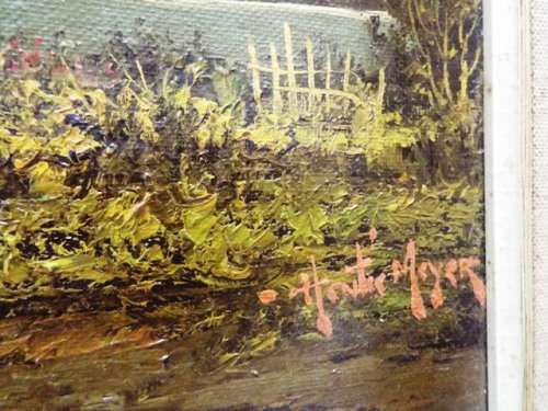 WOW!! investment art by HENTIE MEYER, COTTAGE OIL ON BOARD VALUE R15500
