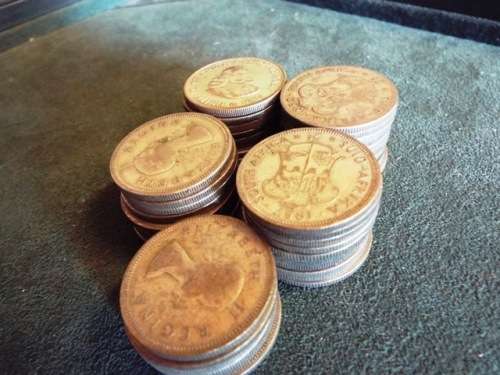 47 X 2 SHILLINS AND SILVER 20C MIX LOT  BID PER COIN