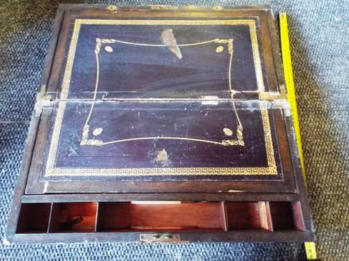 SUPER RARE Antique Brass bound Traveling Desk by J. Bramah circa 1815