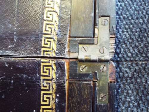 SUPER RARE Antique Brass bound Traveling Desk by J. Bramah circa 1815