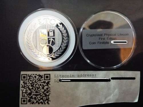 WOW ,,,Cryptovest Zinodaur Firstbits First Edition Physical Litecoin Coin