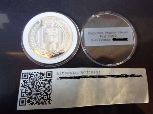 WOW ,,,Cryptovest Zinodaur Firstbits First Edition Physical Litecoin Coin