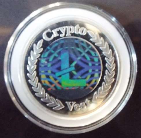 WOW ,,,Cryptovest Zinodaur Firstbits First Edition Physical Litecoin Coin