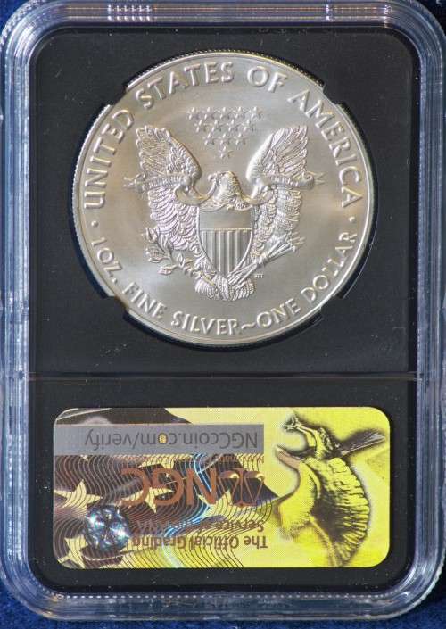 2017 (W) American Silver Eagle (1 oz) First Day of Issue Standish Label Black $1 MS70 NGC