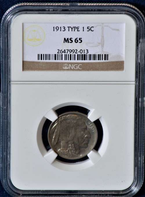 1913 5c Buffalo Head 5C - NGC MS65 TYPE 1