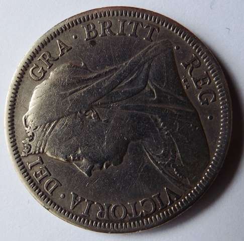 1901 VICTORIAN OLD HEAD SILVER HALF CROWN