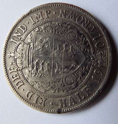 1901 VICTORIAN OLD HEAD SILVER HALF CROWN