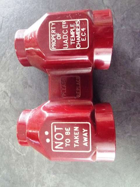 Bakelite Fixed Focus Binoculars - U.A.D.C. Ltd. Temple Chambers E.C.4