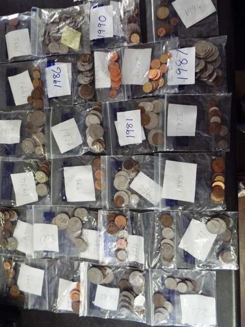 BANK BAG FULL OF S A  COINS