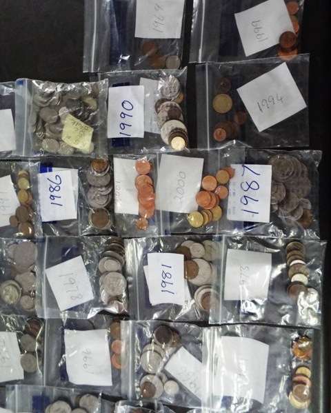 BANK BAG FULL OF S A  COINS