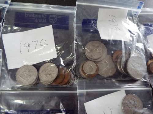 BANK BAG FULL OF S A  COINS