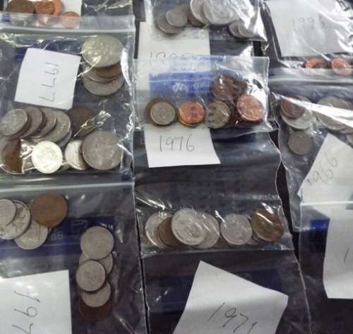 BANK BAG FULL OF S A  COINS