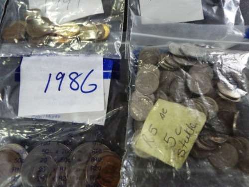 BANK BAG FULL OF S A  COINS