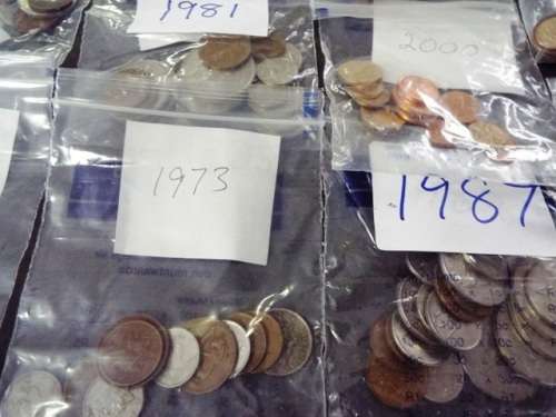 BANK BAG FULL OF S A  COINS