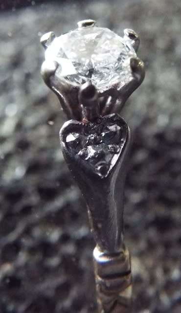 OLD SCOOL ,SUPER NICE ENGAGEMENT/WEDDING RING WITH REAL 4.5MM DIAMOND 18CT GOLD