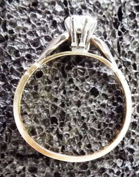 OLD SCOOL ,SUPER NICE ENGAGEMENT/WEDDING RING WITH REAL 4.5MM DIAMOND 18CT GOLD