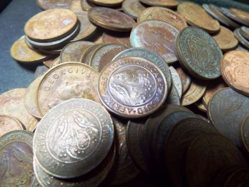 WOW OVER 350 Union of South Africa: Quarter Pennys as 1 big lot