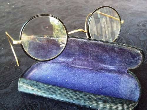 Gold Filled Eyeglasses  1/10 12ct 12k Frame 1900`s Stamped Round Antique Cable Ends
