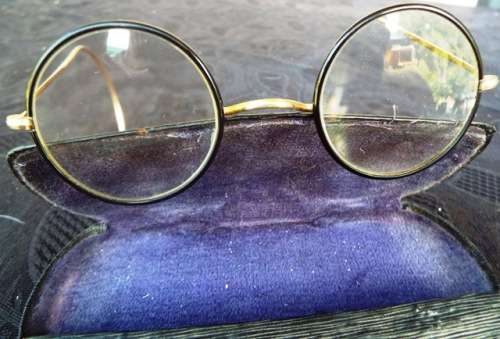 Gold Filled Eyeglasses  1/10 12ct 12k Frame 1900`s Stamped Round Antique Cable Ends