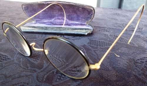 Gold Filled Eyeglasses  1/10 12ct 12k Frame 1900`s Stamped Round Antique Cable Ends