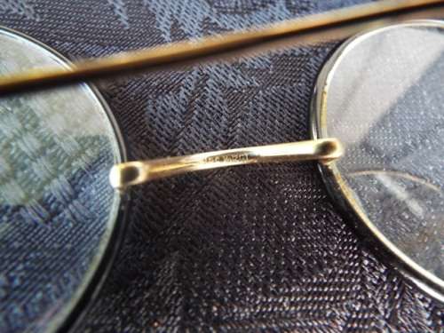 Gold Filled Eyeglasses  1/10 12ct 12k Frame 1900`s Stamped Round Antique Cable Ends