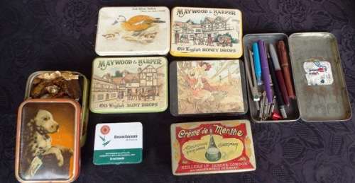 VINTAGE  tins collection  10 x tins  (4)