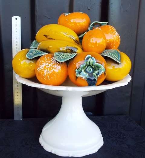 WOW RARE FOUND  massive  Fruit Vegetable Compote Centerpiece Hand  Painted