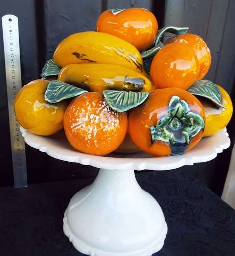 WOW RARE FOUND  massive  Fruit Vegetable Compote Centerpiece Hand  Painted