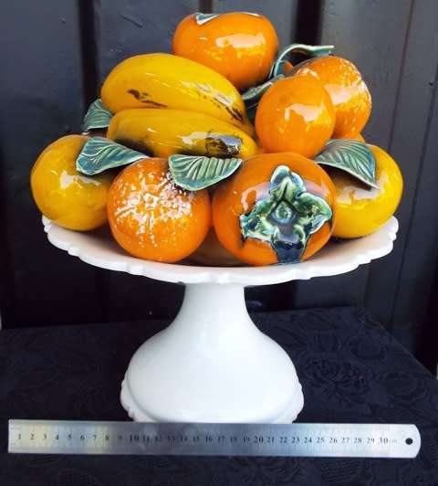 WOW RARE FOUND  massive  Fruit Vegetable Compote Centerpiece Hand  Painted