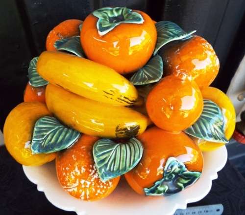 WOW RARE FOUND  massive  Fruit Vegetable Compote Centerpiece Hand  Painted