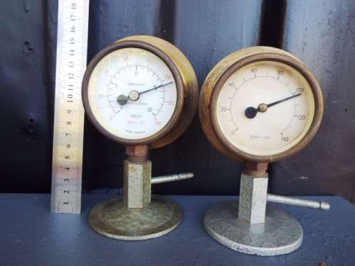 collection of 5 Vintage Griffin & George Absolute Pressure Gauge