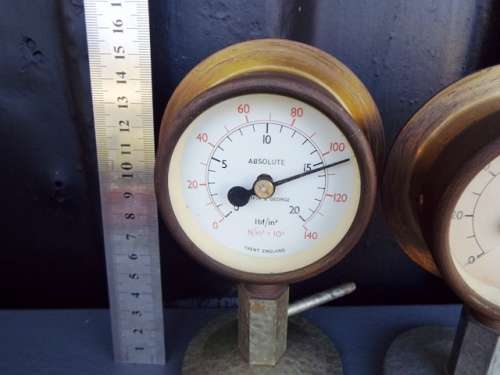 collection of 5 Vintage Griffin & George Absolute Pressure Gauge