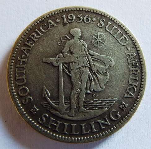 1936 1 silver shilling  george v ,rare coin ,,error on 3 of 1936