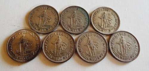 SILVER COINS X  7 coins  shilings and 10c at R1 start