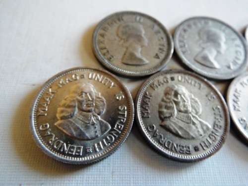 SILVER COINS X  7 coins  shilings and 10c at R1 start