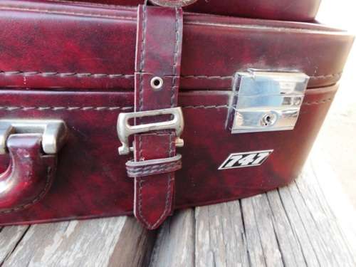 3 x Large vintage Leather Suitcases from 1980s, Vintage Leather Suitcases