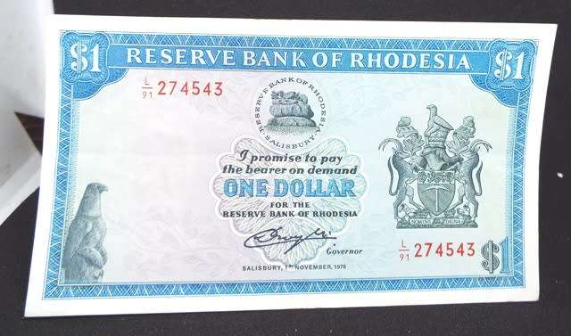 Reserve bank of Rhodesia SUPER SET OF $1,,, $2 ,,,$5 AND $10