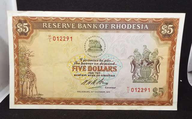 Reserve bank of Rhodesia SUPER SET OF $1,,, $2 ,,,$5 AND $10