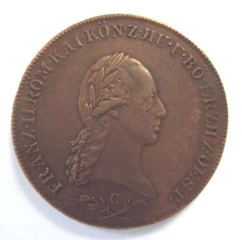 1800 C AUSTRIA Emperor Franz II Hapsburg Antique 6 Kreuzer Austrian Coin