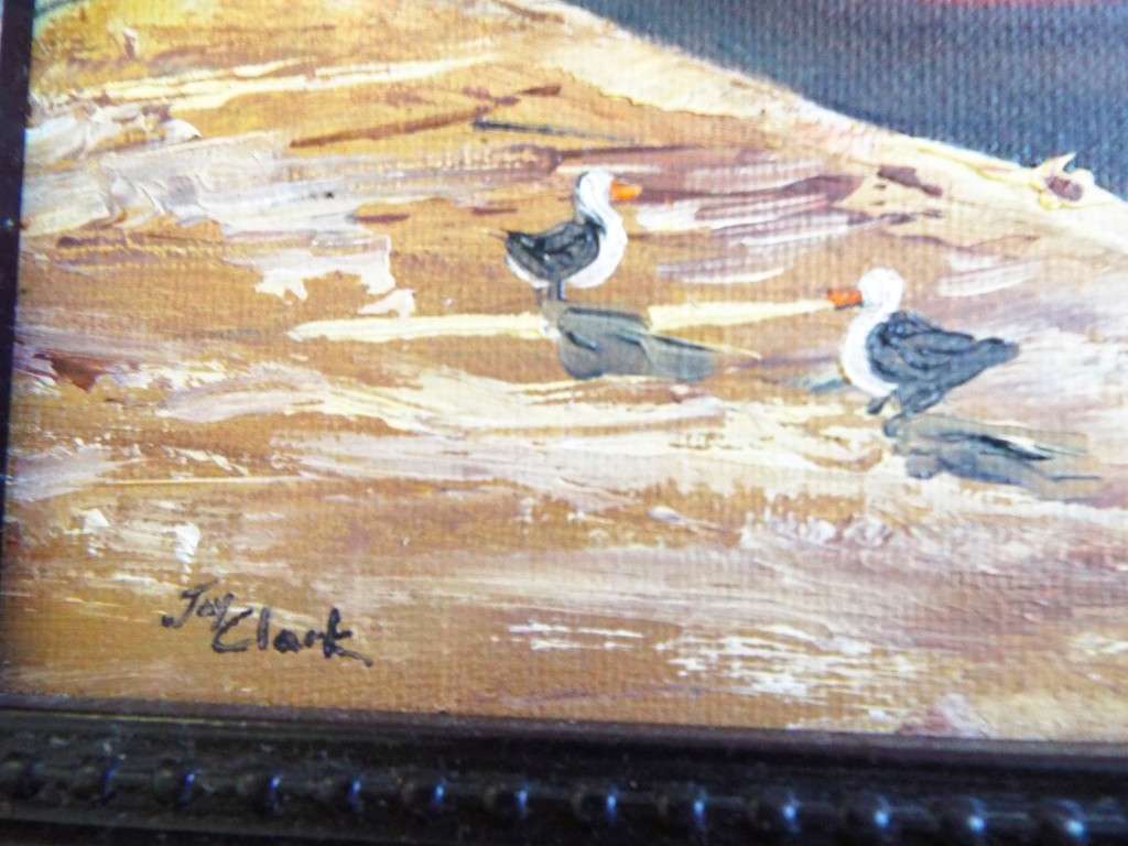 Beautiful signed oil painting in frame by J CLARK