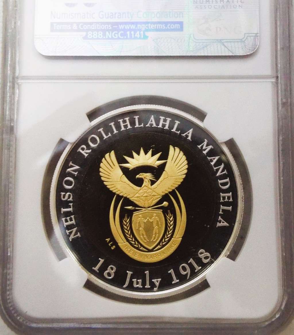 RARE Nelson Mandela 90th Birthday Celebration 1/2 oz GOLD AND SILVER PROOF 69 NGC