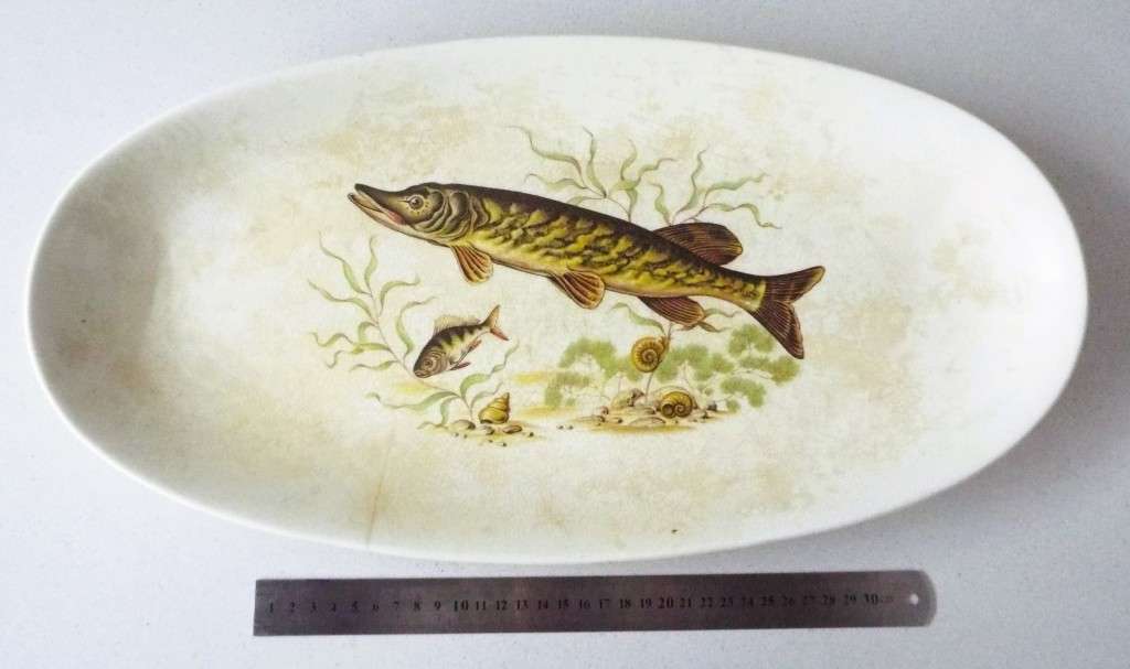 Antique Crown Devon Shaped Serving Plate. massive 50 cm long