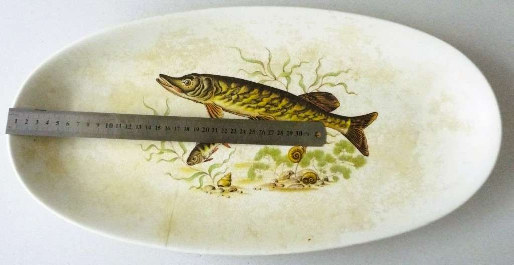 Antique Crown Devon Shaped Serving Plate. massive 50 cm long